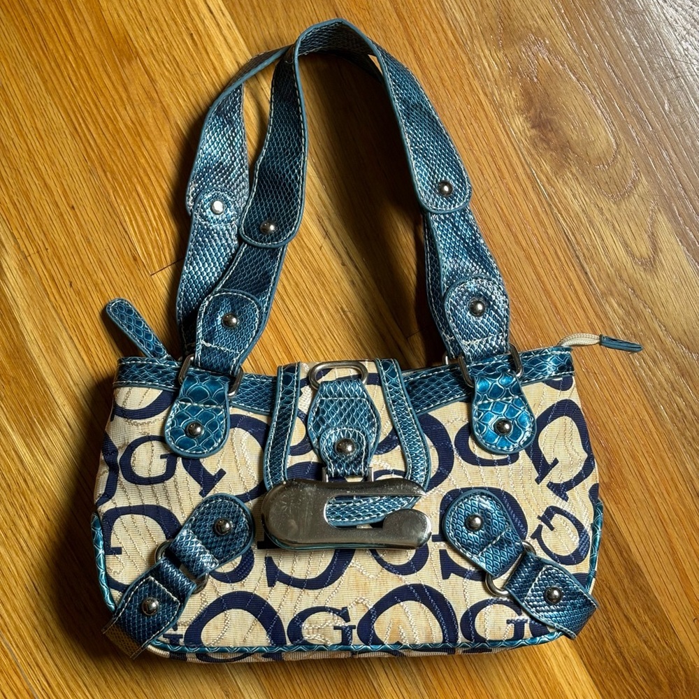 y2k denim-colored logo vintage Guess bag